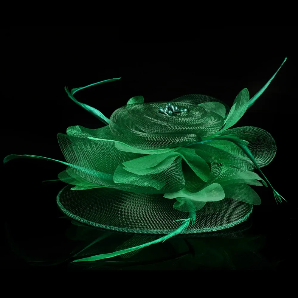 Многослойная старинная вуаль цветочный головной убор тиара со штанами Sinamay