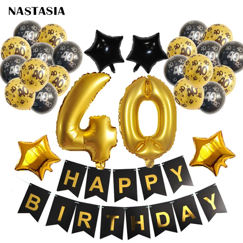 NASTASIA 1 Набор 30th/40th День рождения воздушные шары из алюминиевой фольги 40-дюймовая