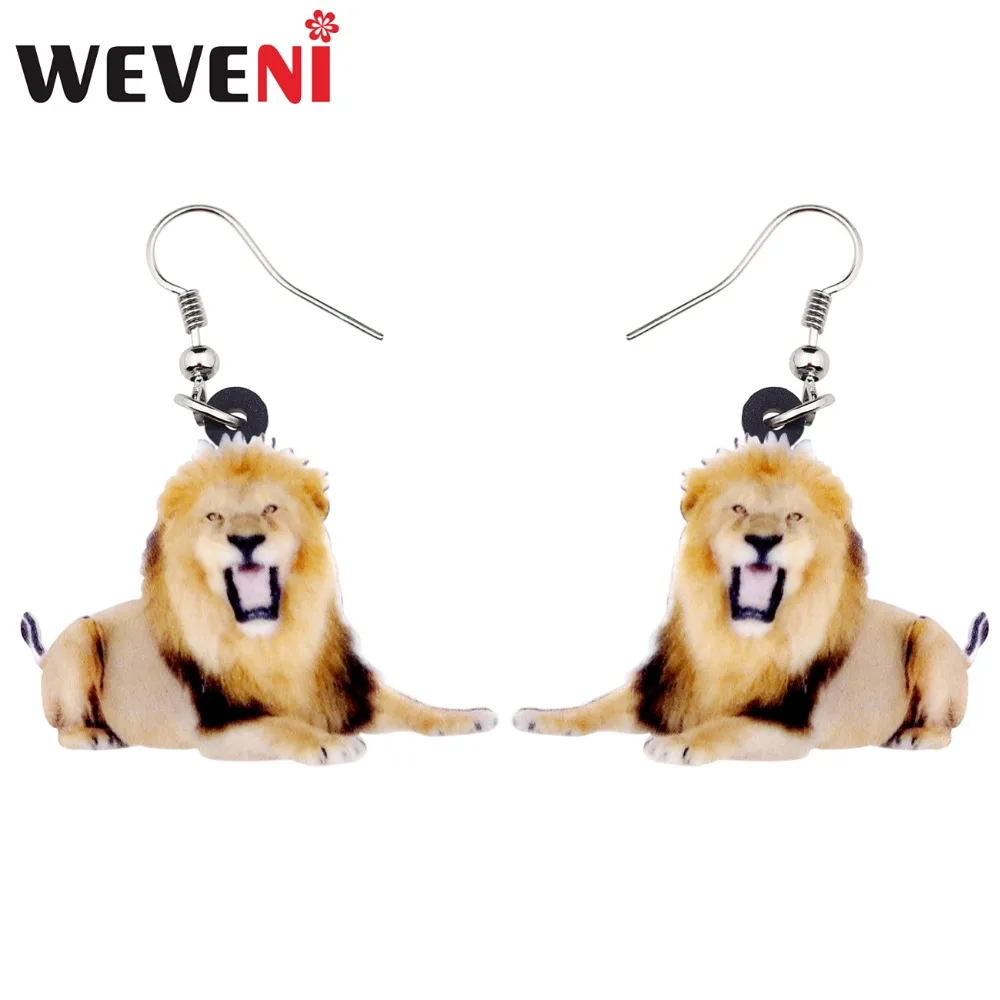 WEVENI акриловые Ревущие серьги с изображением Льва новые длинные висячие