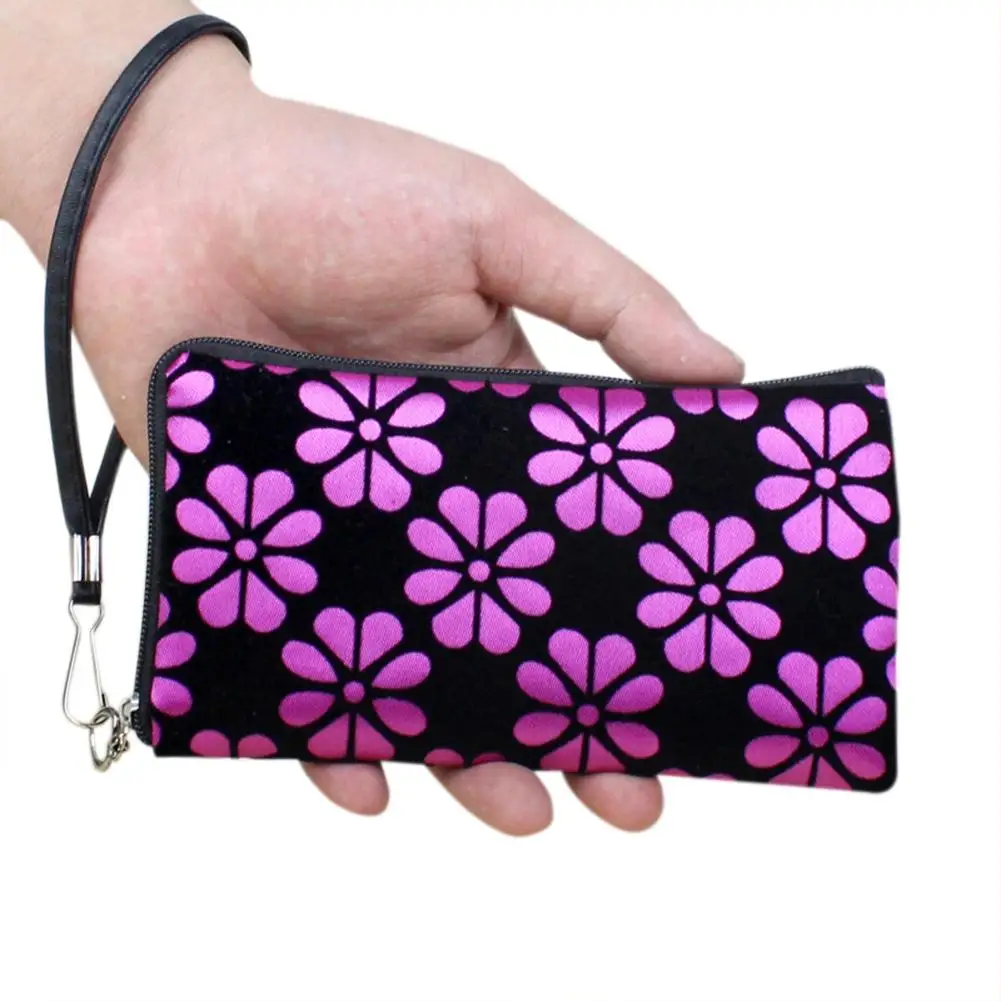 None new Women Long Wallet Floral Printing Four Leaf Clover Coins Purse Zipper Clutch Phone Bag Messenger zk30 | Багаж и сумки