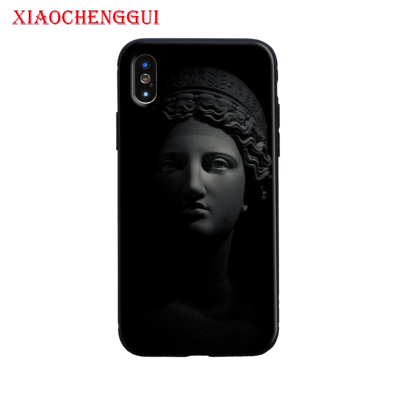 XIAOCHENGGUI Мона Лиза арт Давид линии черный мягкий чехол для телефона для iPhone 8 7 6 6S Plus X XS MAX 5 5S XR 11 pro max чехлы - Цвет: 13 soft case