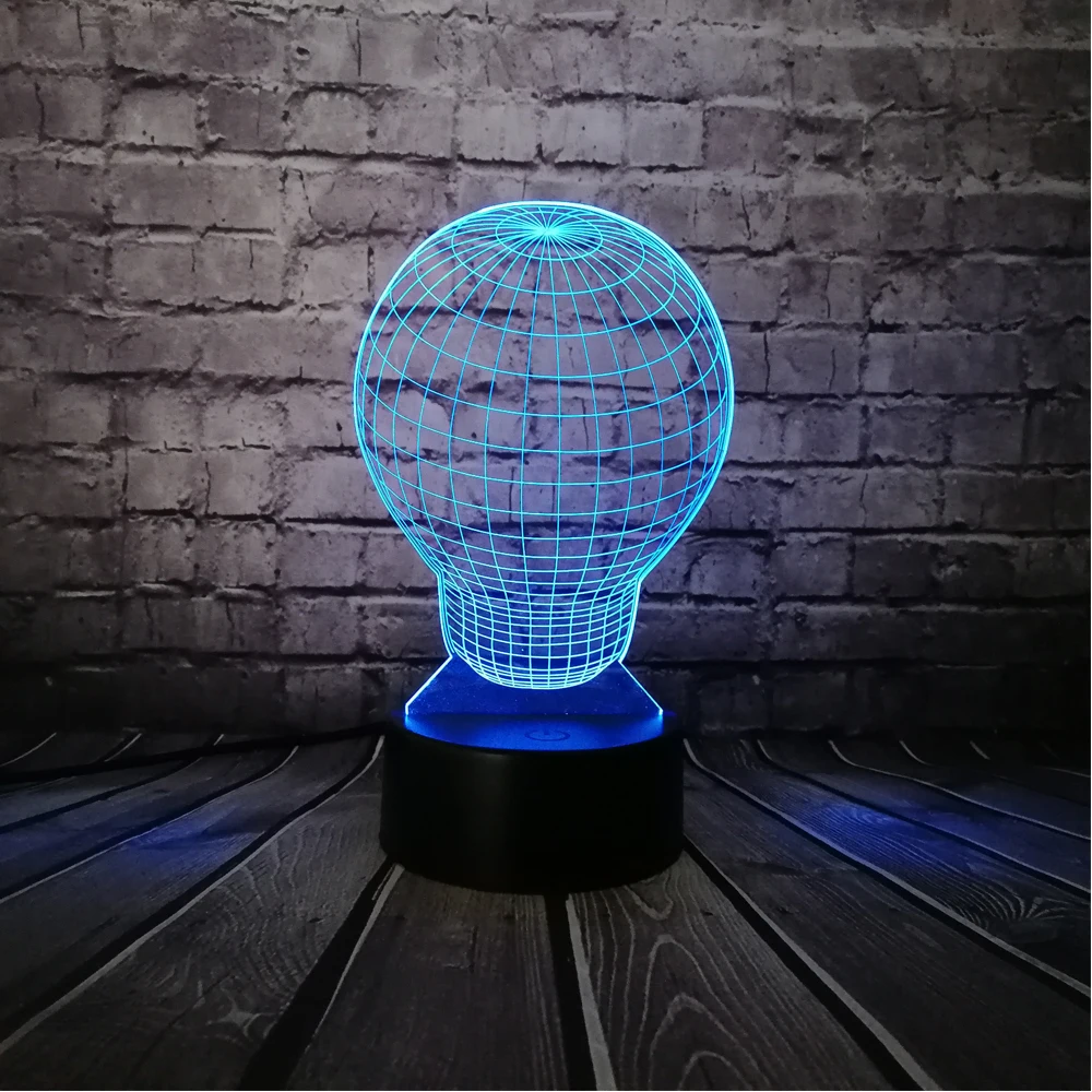 Креативный большой светильник в форме лампы 3D USB светодиодный RGB лампа Иллюзия