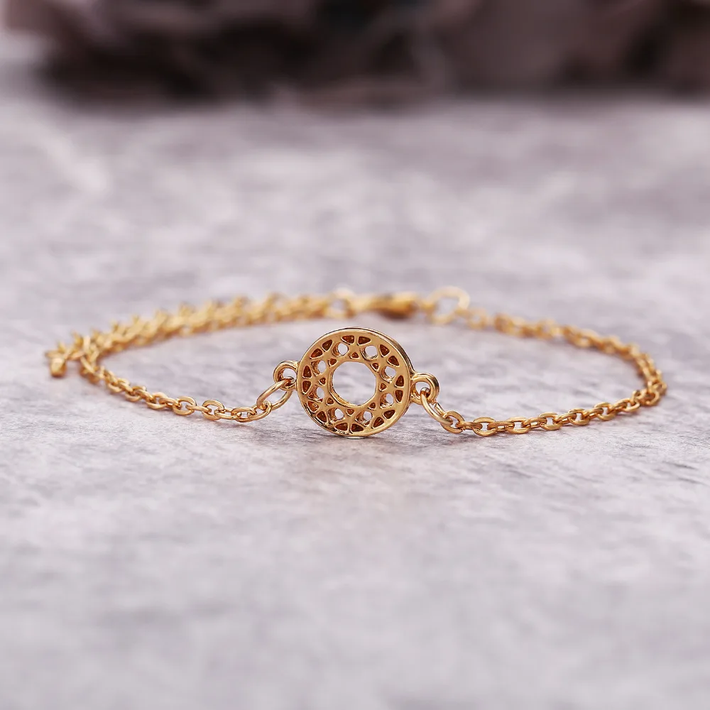 4 шт./компл. комплекты браслетов для женщин девочек узел лист полые круг открытый