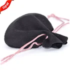 Бархатные Мешочки, 5 шт.лот, совместимые с европейскими ювелирными изделиями, серебряные бусины, шармы, кольца, упаковка, бесплатная доставка, оптовая продажа P5-Black