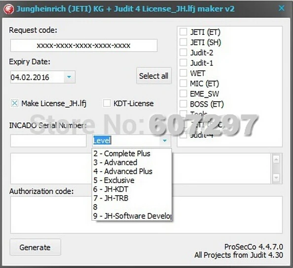 Jungheinrich (JETI) Judit-4 License_JH.lfj file Maker and keygen [2-5 Level] | Diagnostic Tools