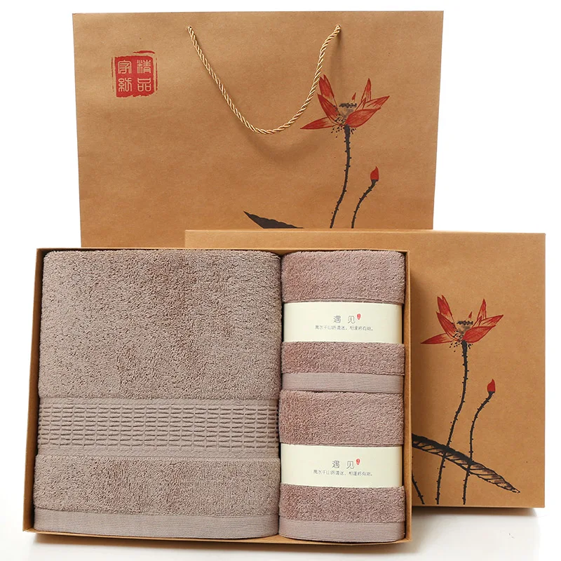 18 Wedding Bath Towel 3piece Gift Box Set Moon Red Birthday Group Buy Back Gift Companion Gift Pure Cotton Custom Wholesale B6T673 - Цвет: 18
