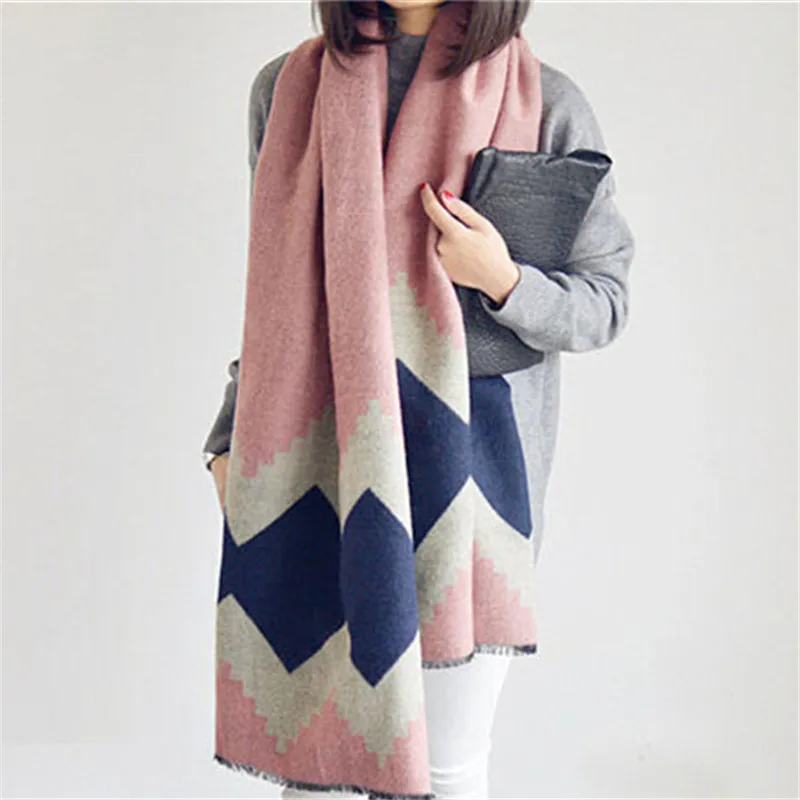 Новое поступление геометрические зимний теплый шарф пашмины Кашемировый Шарф