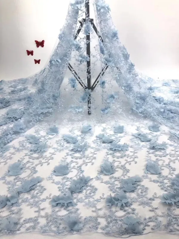 Hot Sales 3d Sequin Lace Fabric 4.5*1.35 Meters High Quality For Dresses FFJ59 | Дом и сад