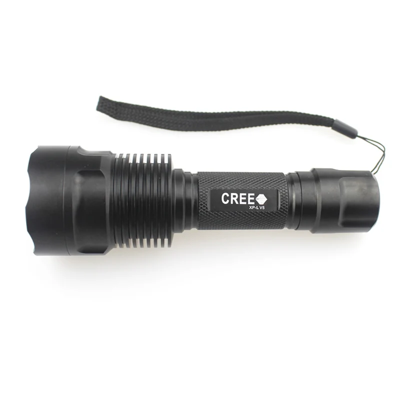 U-F C12 1хкри XP-L V5 2000lm холодный белый свет SMO/светодиодный фонарик(1x18650