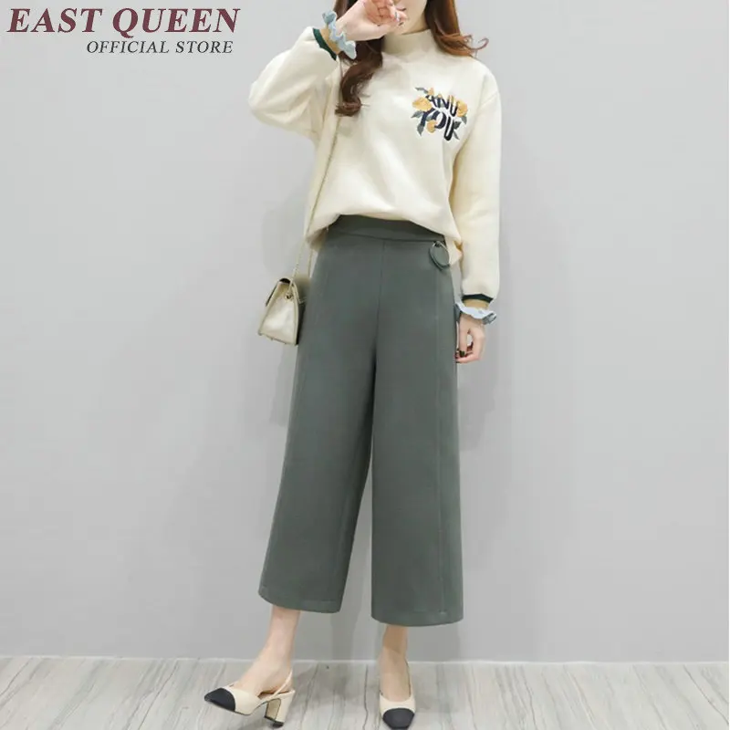 2018 новый осенний брючный костюм женские элегантные Брючные костюмы kawaii свитер с