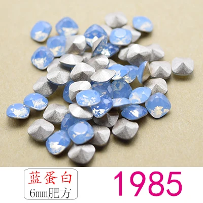 blue opal 10 шт./упак. Стразы Белый опал оптом Свободные Стразы СТЕКЛО КРИСТАЛЛЫ бусины 6 X: для детей от 6 до 12 лет Цвета камень камни для нейл-арта Стразы страз - Цвет: blue opal