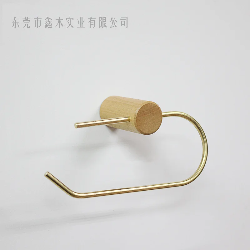 Настенный подвесной держатель для салфеток из латуни твердого дерева золотистый