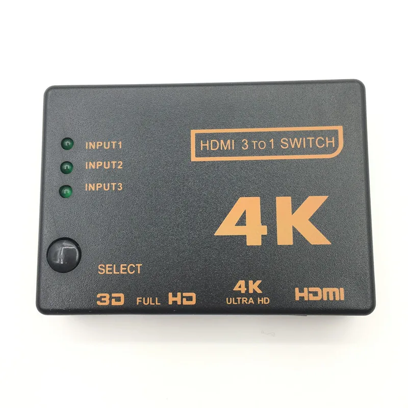 HDMI переключатель 3 порта 4 к* 2 к коммутатор сплиттер коробка Ultra HD для DVD HDTV для Xbox для PS3 PS4 hdmi конвертер
