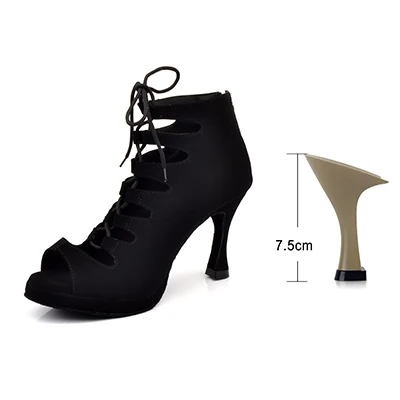 Black 7.5cm Ladingwu/новые женские туфли для латинских танцев; бальные туфли на платформе для танго; женские удобные фланелевые туфли для танцев; Цвет Черный; 9 см; Куба - Цвет: Black 7.5cm