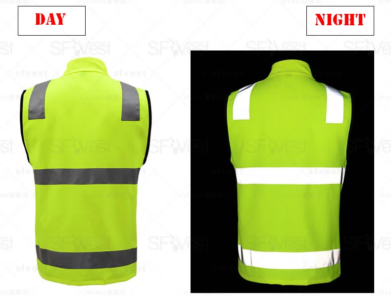 SFVEST HI VIS жилет светоотражающий жилет Эластичный Оксфорд ленты мотоциклетный жилет с ID карманами мужские