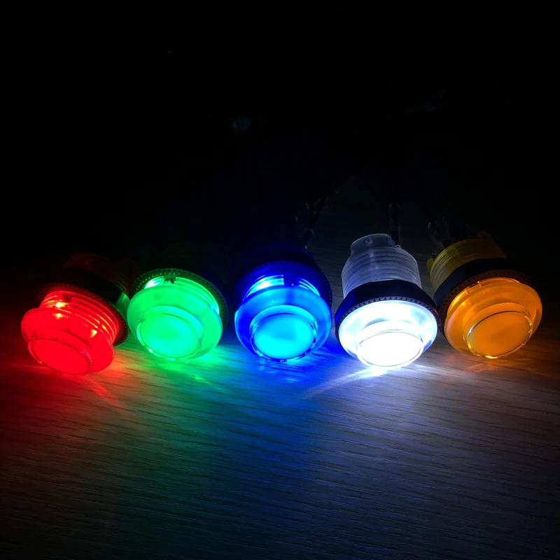 Arcade 5V Lit Illuminated LED Push Button Screw-in Type with Built-in Lamp Micro-switch HAPP Style for MAME 5 colors | Спорт и