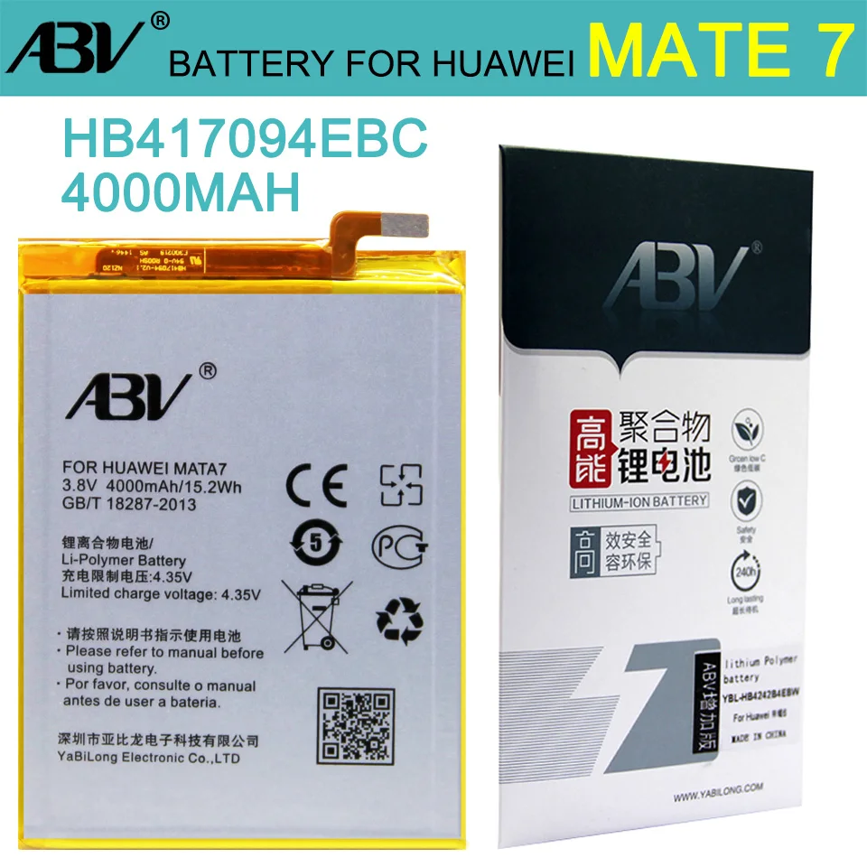 Сменный аккумулятор ABV HB417094EBC для huawei mate 7 MT7-TL10 mate 7 mt7-cl00 battery mate 7