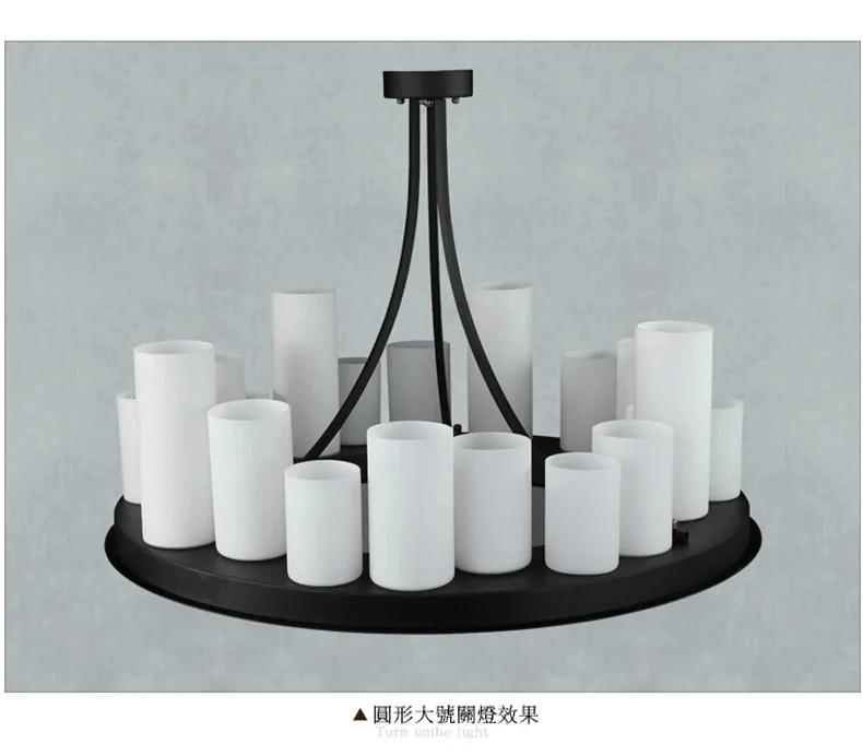 

Circular led pendant lamp American retro French designer style marble candle holders droplight village restaurant glass