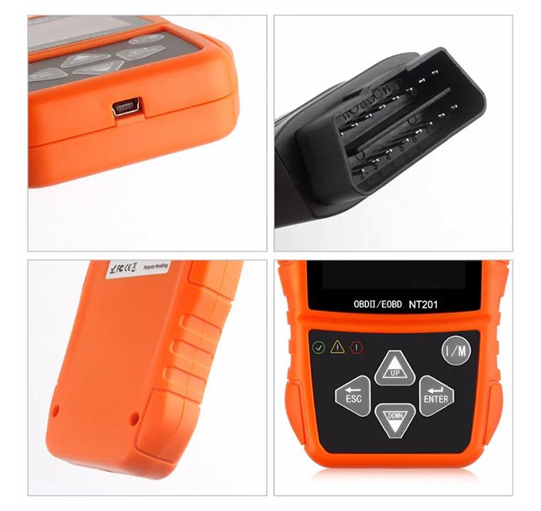 Foxwell NT201 EOBD OBD2 Автомобильный сканер, автомобильный светильник, считыватель кодов неисправностей I/M, устройство для диагностики
