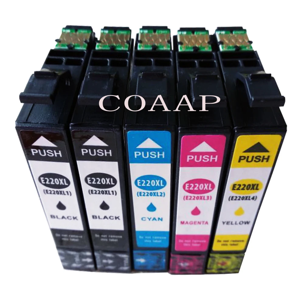 

5PCS / LOT T220XL Ink Cartridges For Epson XP-320 XP-420 XP-424 WorkForce WF-2630 WF-2650 WF-2660
