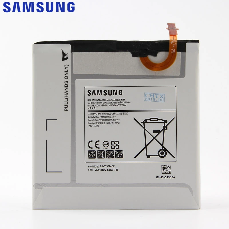 Оригинальная замена samsung Батарея для Edition samsung Galaxy Tab A2S 8,0 T380 T385 EB-BT367ABA EB-BT367ABE EB-BT367ABA