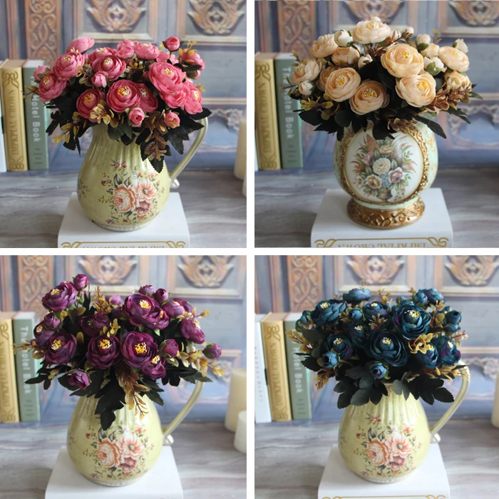 Новинка яркие осенние искусственные пионы цветы для дома гостиничный номер