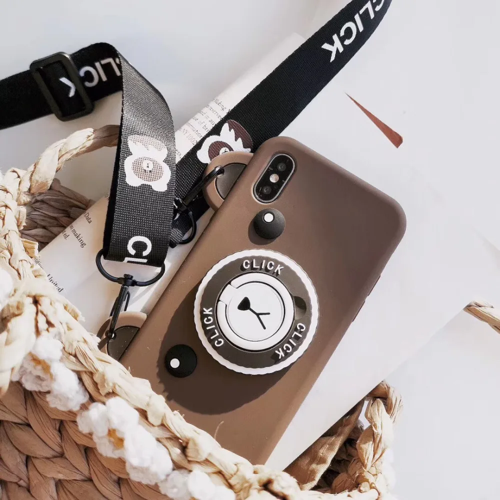 Marchcover 3D милый мультфильм камера медведь держать кольцо чехол для iphone 8 7 6 6s plus X XS MAX