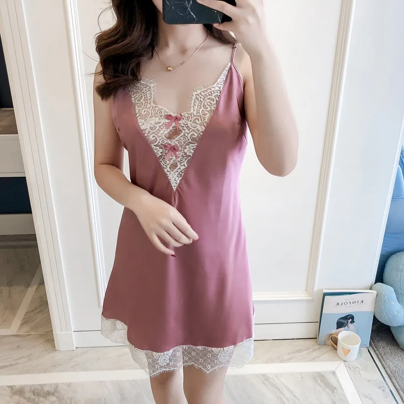 Ms. Simulation шелковая сексуальная ночная рубашка на бретельках банный халат из двух