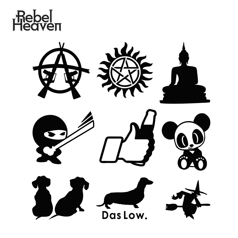 Rebel Heaven автомобильный Стайлинг забавная JDM наклейка Das Low Dog панда с пистолетом