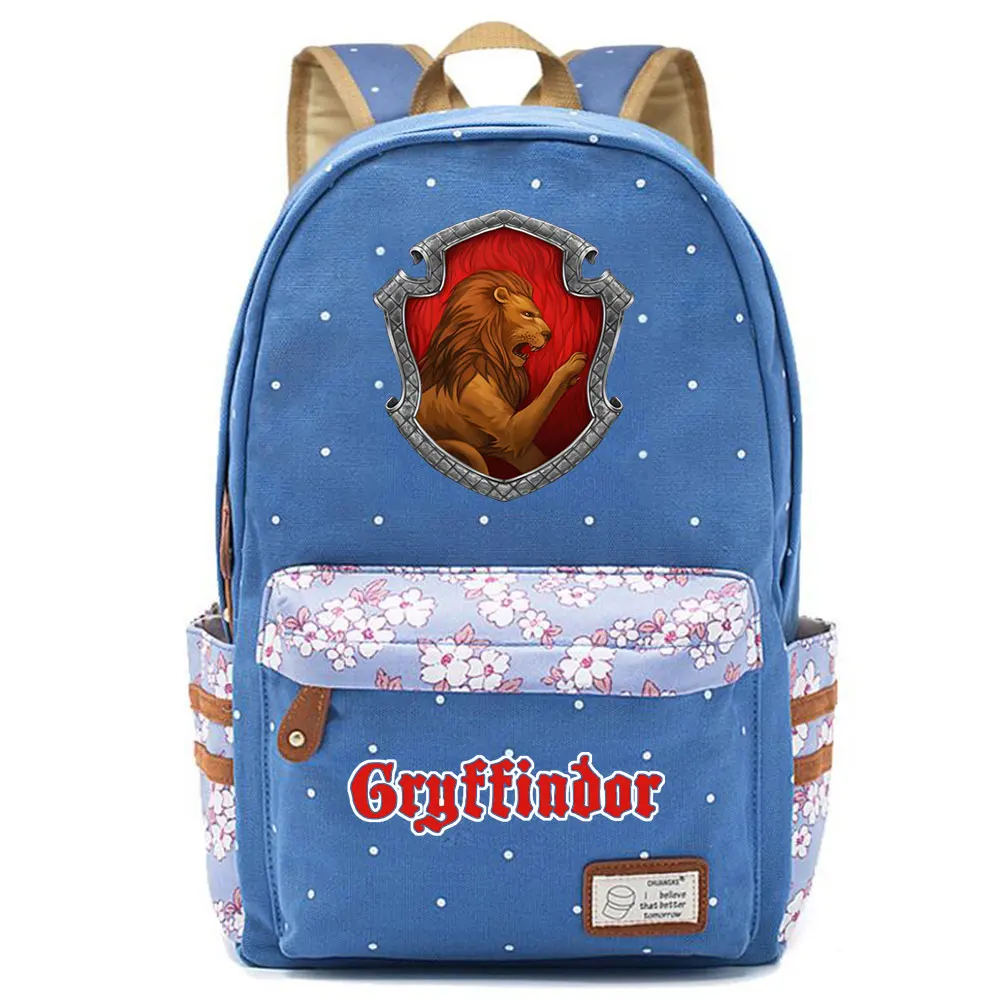 Волшебная школьная сумка Shool Slytherin Gryffindor с цветами в горошек для мальчиков и