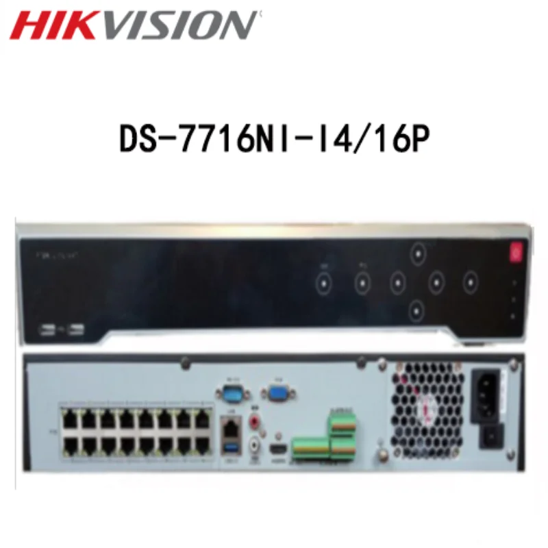 Hikvision оригинальный английский H.265 4 К NVR DS-7716NI-I4/16 P 16CH с SATA и 16 POE HDMI сигнал тревоги