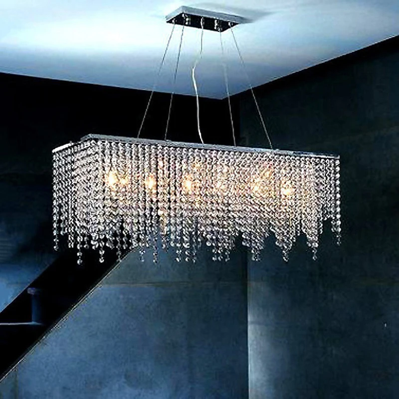 

Rectangle Modern k9 LED crystal chandeliers lamp living room Crystal chandelier Lighting