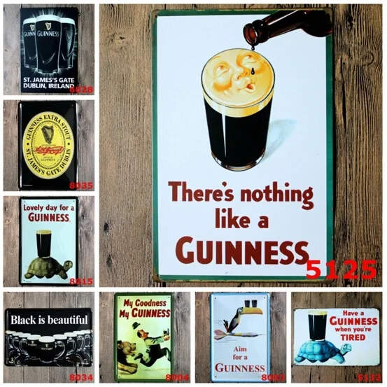 Красивый пивной тисненый металлический жестяной знак Guinness Настенный декор для