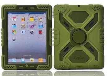 Pepkoo Spider Экстремальный военный, повышенная нагрузка Водонепроницаемый для защиты от дождя/пыли/ударопрочный с подставкой повесить чехол для iPad 2/3/4 - Цвет: 1
