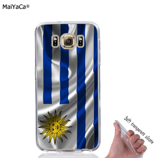 Флаг Уругвай прозрачный мягкий полный силиконовый чехол для телефона Samsung S4 S5 S6