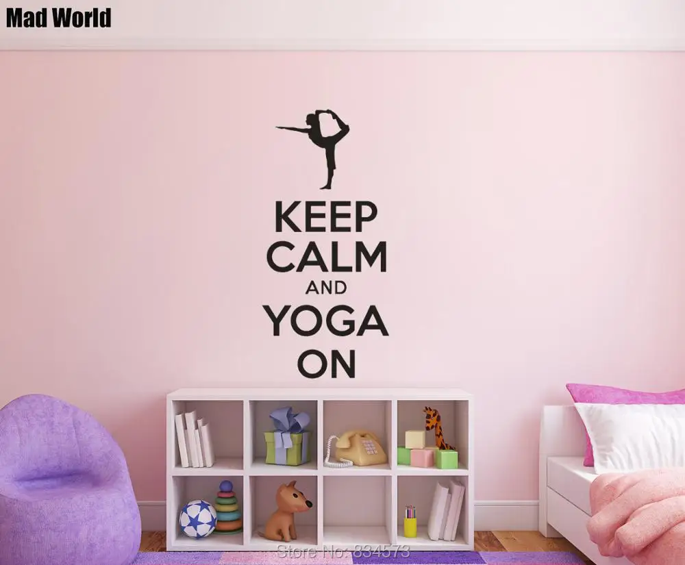 Мотивационные наклейки на стену Keep Calm и Yoga On Workout настенные украшения для дома