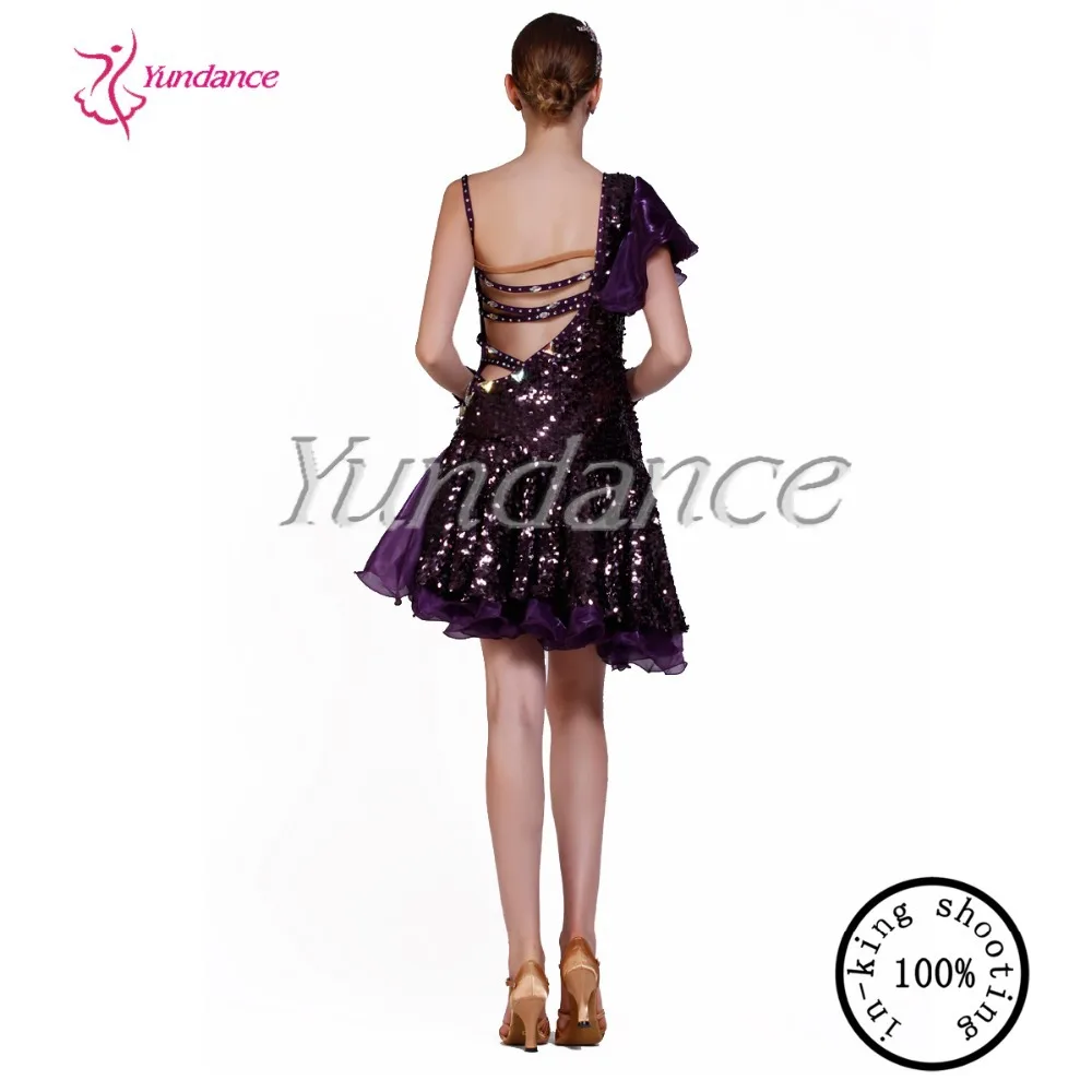 

Rumba Gymnast Dancer's Fabrics For Women Latin Dress L-1137