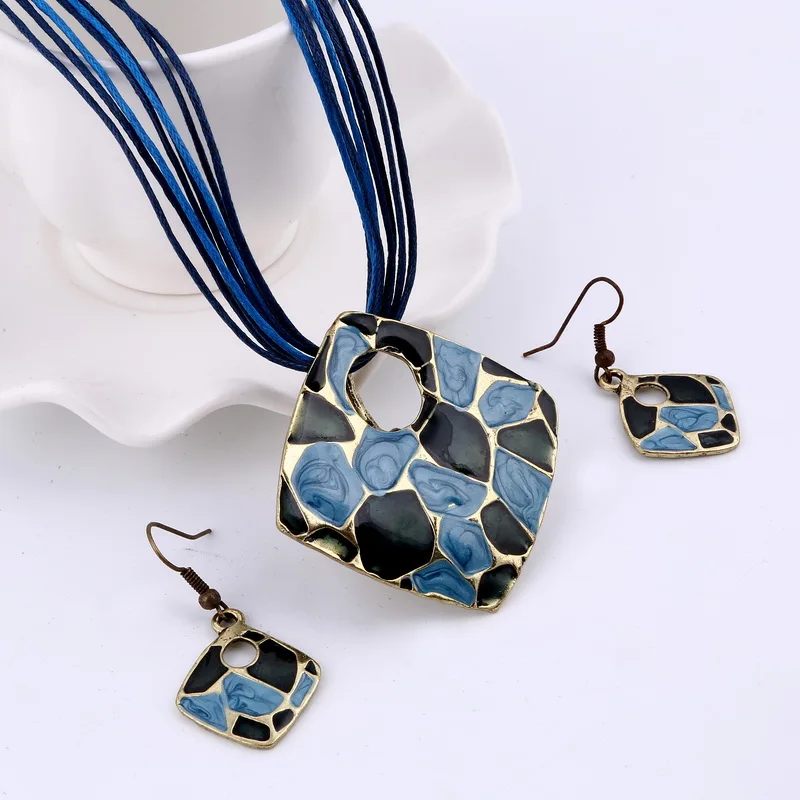Женский ювелирный комплект из колье и серёг в стиле Бохо|jewelry sets|india jewelry setsboho sets |