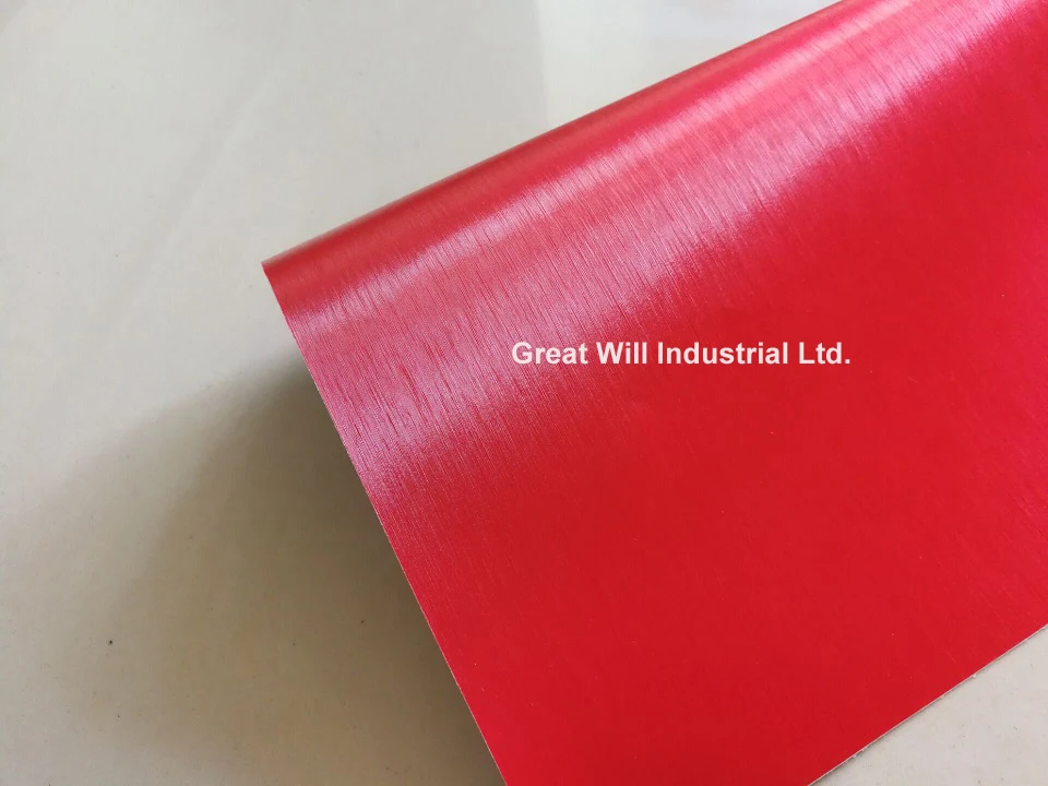 Красная матовая Хромовая виниловая пленка с воздушными пузырей очищено щеткой
