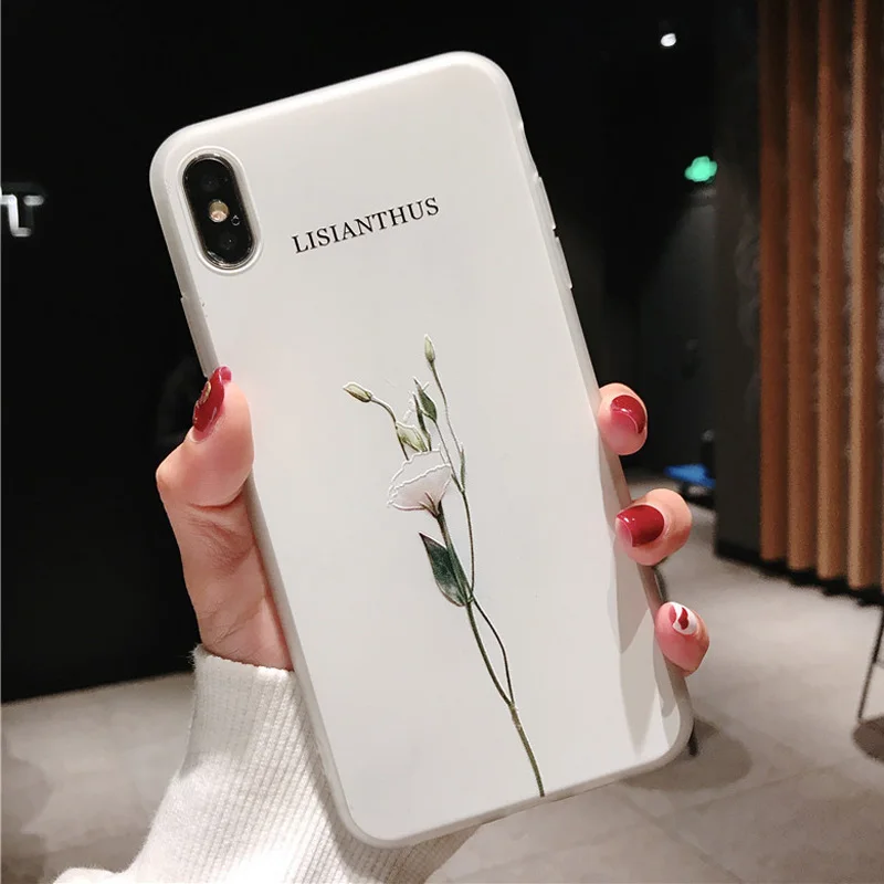 Чехол с зелеными листьями для IPhone Xs XR XS Max X 3D Рельефный цветок лист чехол телефона