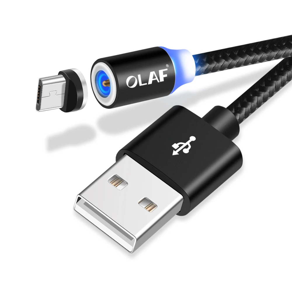 Олаф Магнитная Тип C кабель 1 м 2A светодиодный USB Зарядное устройство для huawei P20 Pro
