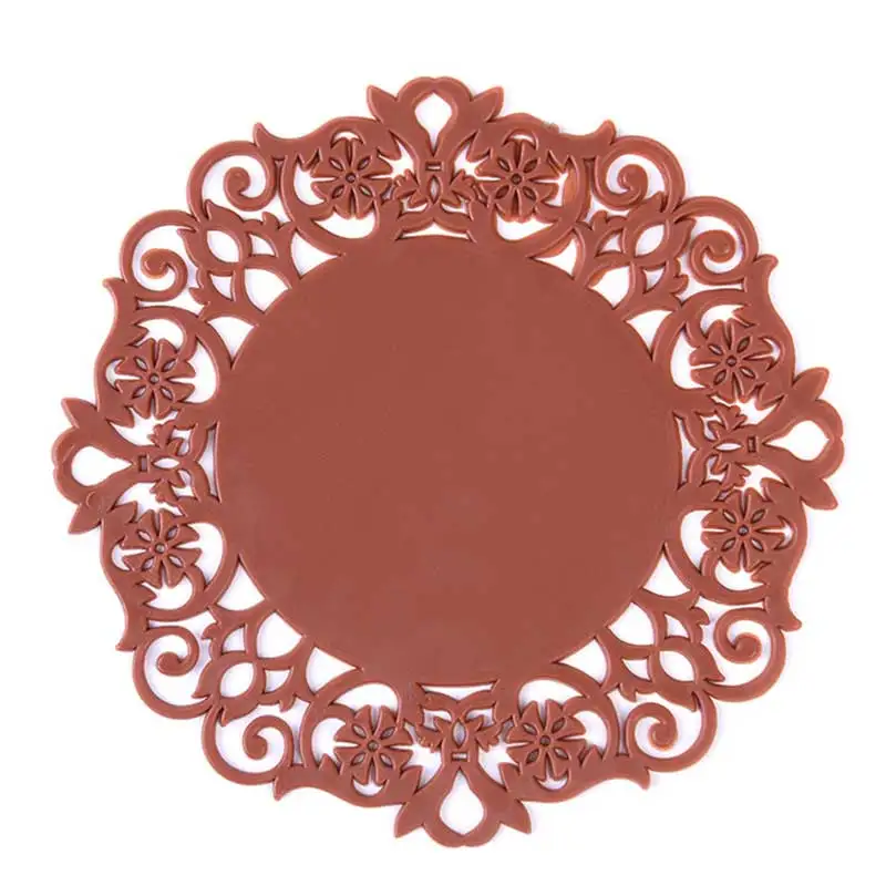 2 шт./лот цветные кружевные цветочные полые силиконовые подставки под кофейный