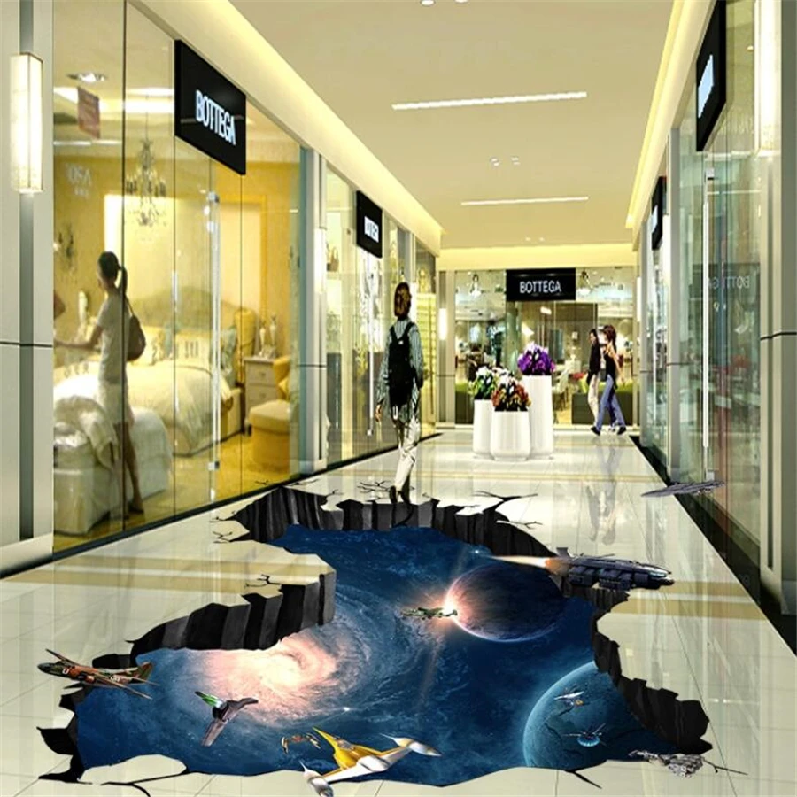 Beibehang пользовательские 3D напольные квадратные наклейки для коридора торгового