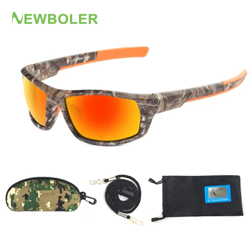 NEWBOLER, камуфляжные солнцезащитные очки, поляризационные, мужские очки для рыбалки, вождения, велоспорта, спортивные очки, oculos de sol, оборудование для рыбалки, очки - Цвет: Whit Box