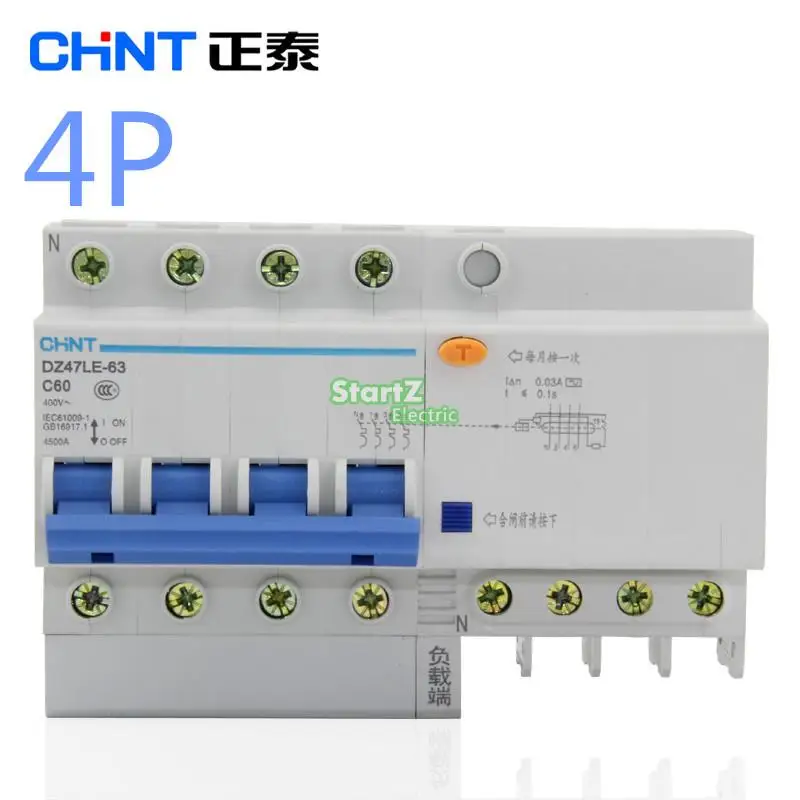 CHNT DZ47LE 4P 10A 16A 20A 25A 32A 40A 50A 60A автоматический выключатель остаточного тока RCBO|residual