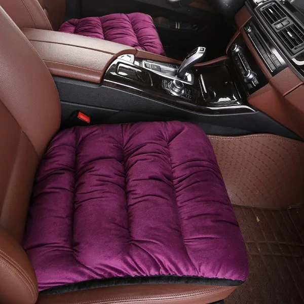 purple(1pcs) Модный зимний теплый чехол для сиденья автомобиля Универсальный нескользящий протектор сиденья дышащий плюшевый чехол для подушки Авто удобный коврик - Название цвета: purple(1pcs)