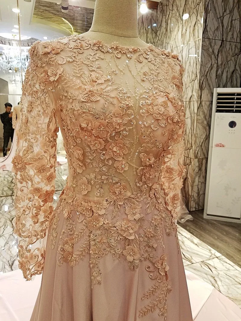 Платье женское длинное Формальное вечернее с длинным рукавом на молнии | Свадьбы