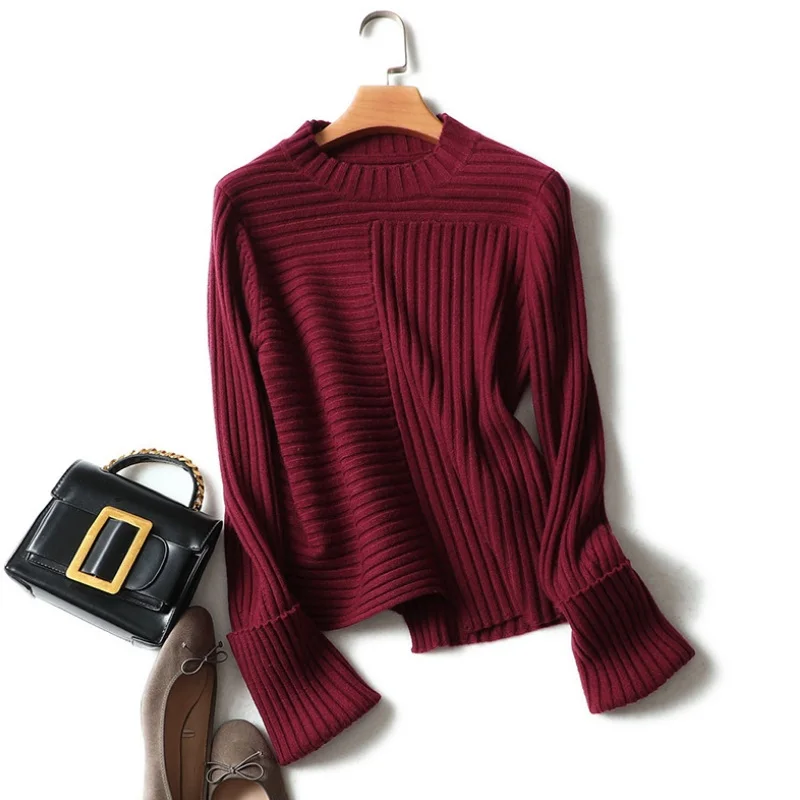 HIGH Quality Wool Cashmere Sweater Winter Women Fashion Solid Color Knitting Tops Female | Женская одежда