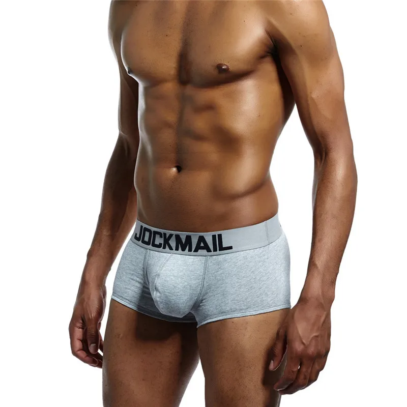 JOCKMAIL, фирменное Мужское нижнее белье, боксеры, трусы, хлопок, u-образный выпуклый мешочек, Cuecas, боксеры, Calzoncillos Hombre, Мужские боксерские шорты для геев, трусы