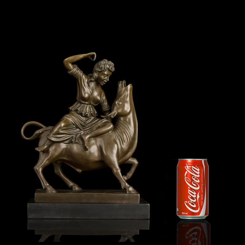 

ArtsHom DS-027 Famous Europa and Bull OX Statues bronze sculpture ancient greek god and goddess mythology statue for home decor